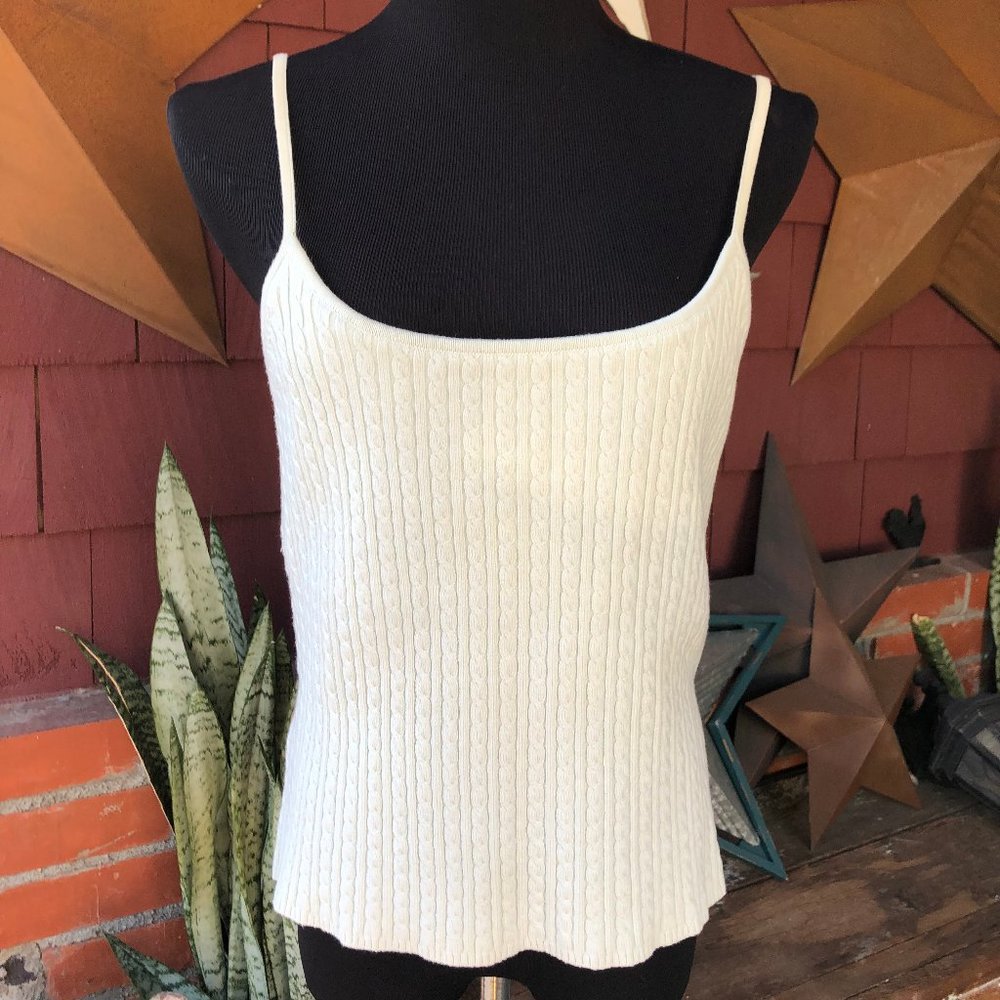 Womens ESS Camisole Light Green Rope Knit Top Built In Bra Nordstrom Rack Sz XL